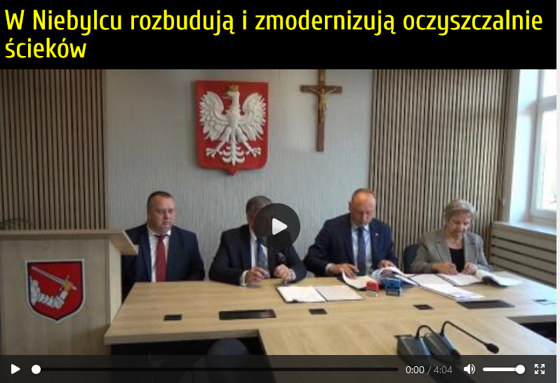 Podpisanie umowy na modernizację oczyszczalni ścieków w Małówce - link do relacji filmowej