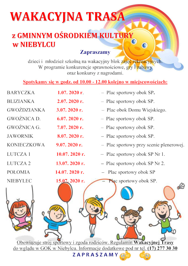 Wakacyjna Trasa z Gminnym Ośrodkiem Kultury. Wakacyjna Trasa z Gminnym Ośrodkiem Kultury.