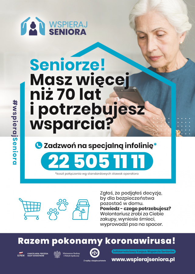 Plakat Program Wspieraj Seniora - Solidarnościowy Korpus Wsparcia